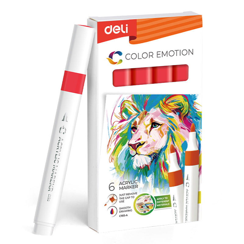 MARKER ACRILIC ROSU COLOR EMOTION DELI MARKER ACRILIC ROSU COLOR EMOTION DELI